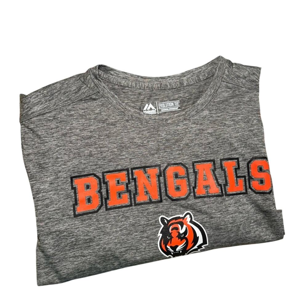 Majestic Cincinnati Bengals Performance Long Sleeve Tee Gray Medium